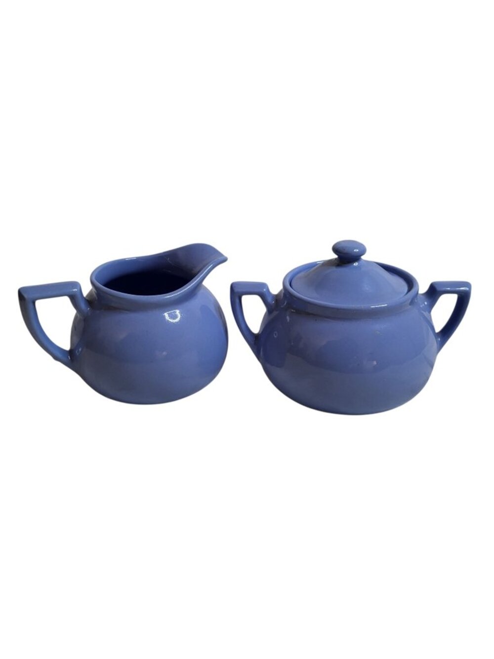 Vtg Lipton's Tea Blue Ceramic Creamer and Sugar Bowl